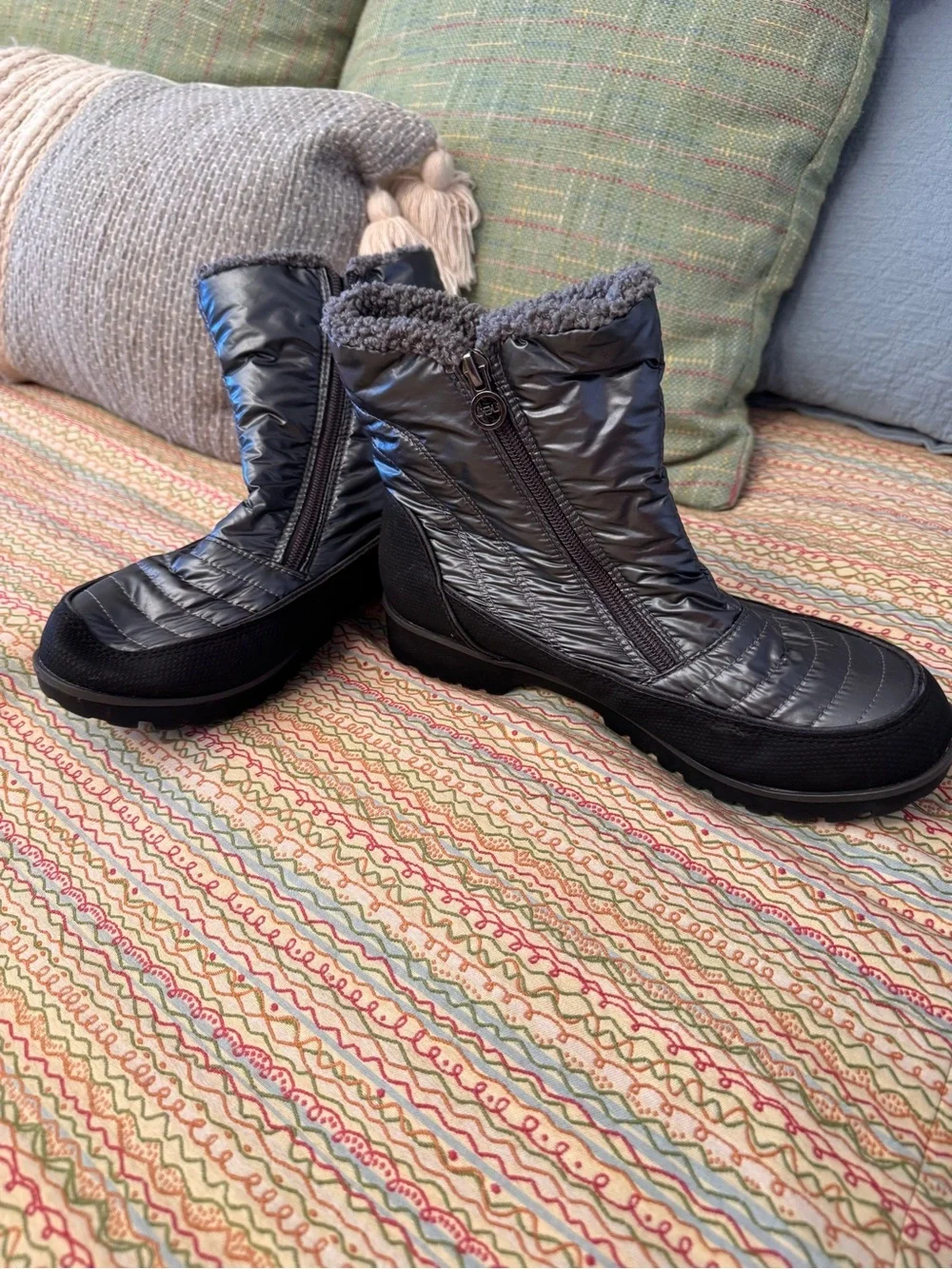 JBU by Jambu Snowbird Weather-Ready Quilted Winter Boots Gunmetal Size 9M